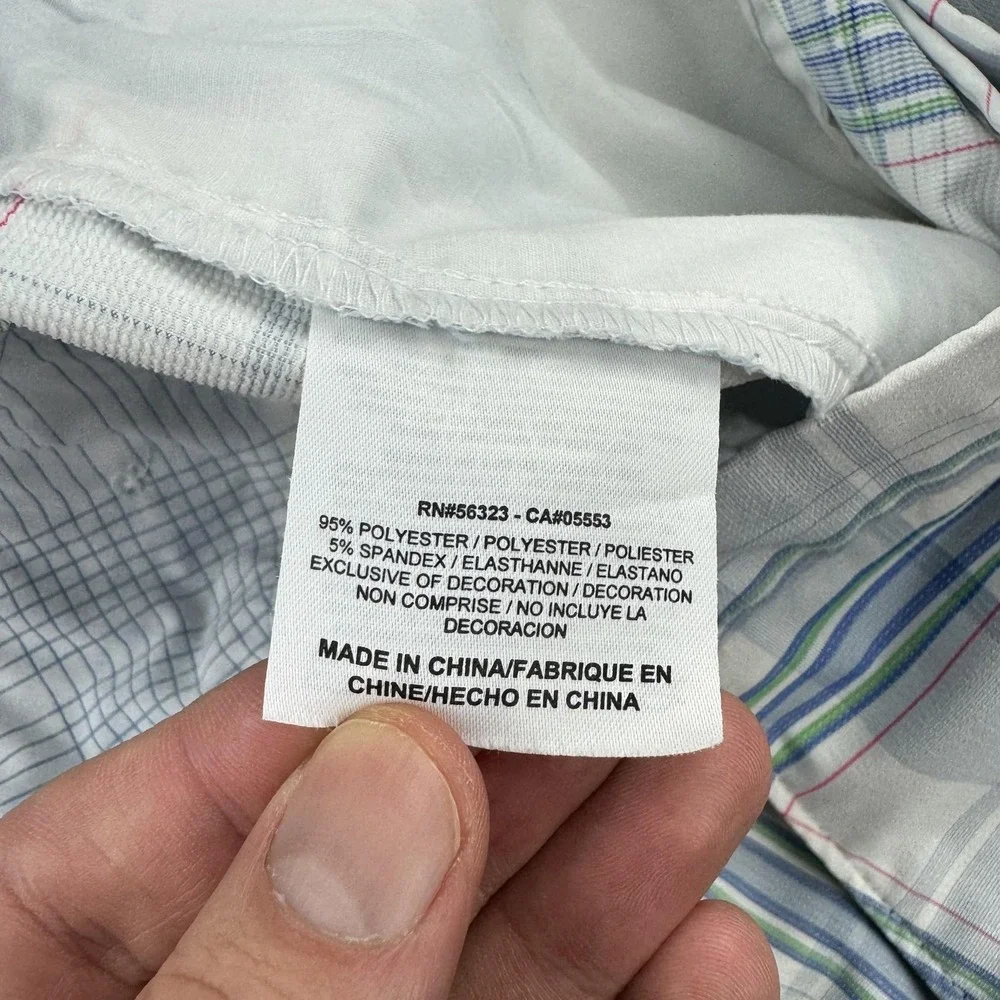 Nike Golf Shorts Mens 40‎ White Blue Plaid Dri-Fit Flat Front 418576-100